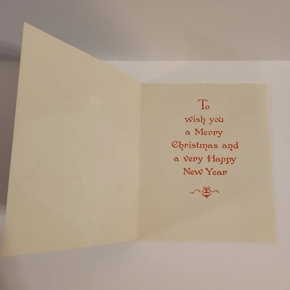 Vintage Blue & Black Christmas Ornament Christmas Card - New with Envelope - Picture 3 of 4